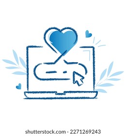 Donación en línea, donación digital, contribución virtual, soporte electrónico, caridad, ilustración vectorial de recaudación de fondos en línea.