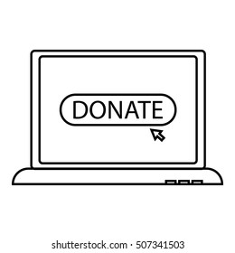 Online Donation Icon. Outline Illustration Of Online Donation Vector Icon For Web