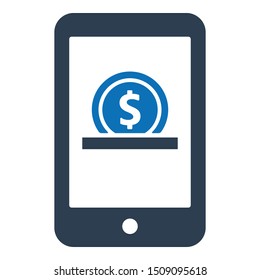 Online donation icon. Vector graphics.