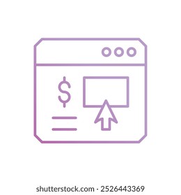 Icono de donación en línea con fondo blanco Vector Ilustración de stock