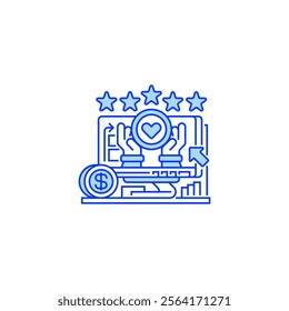 Online Donation Line Icon. linear style sign for mobile concept and web design. Outline vector icon.