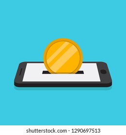 Online donation, online payment, flat design vector illustration