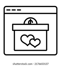 Online Donation vector icon. Can be used for printing, mobile and web applications.
