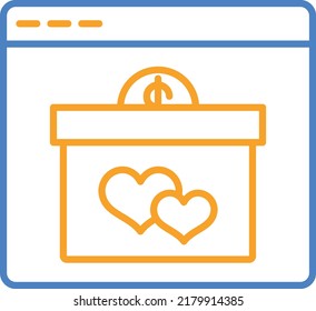 Online Donation vector icon. Can be used for printing, mobile and web applications.