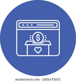Online Donation vector icon. Can be used for printing, mobile and web applications.