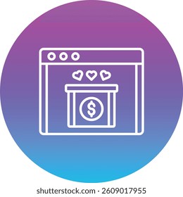 Online Donation vector icon. Can be used for printing, mobile and web applications.