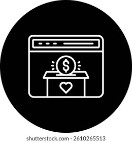 Online Donation vector icon. Can be used for printing, mobile and web applications.