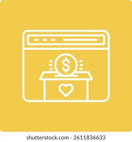 Online Donation vector icon. Can be used for printing, mobile and web applications.
