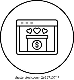 Online Donation vector icon. Can be used for printing, mobile and web applications.