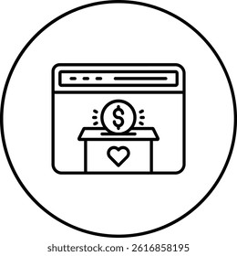 Online Donation vector icon. Can be used for printing, mobile and web applications.