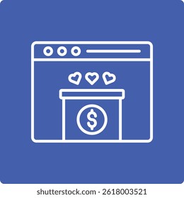 Vektorsymbol für Online-Spende. Kann für Druck-, Mobil- und Web-Anwendungen verwendet werden.