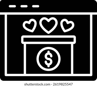 Online Donation vector icon. Can be used for printing, mobile and web applications.
