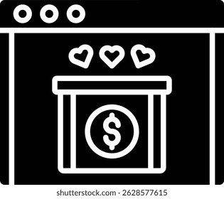 Online Donation vector icon. Can be used for printing, mobile and web applications.