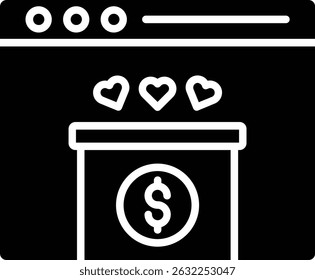 Online Donation vector icon. Can be used for printing, mobile and web applications.