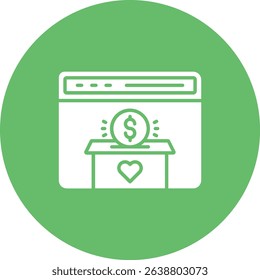 Online Donation vector icon. Can be used for printing, mobile and web applications.