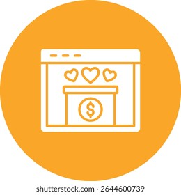 Ícone do vetor de Doação Online. Pode ser usado para impressão, aplicativos móveis e da Web.