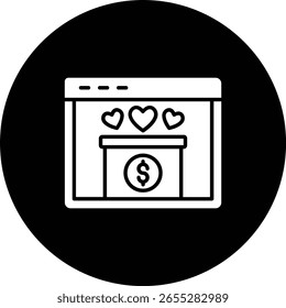 Online Donation vector icon. Can be used for printing, mobile and web applications.