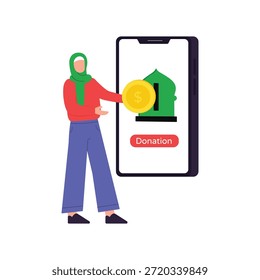 Ilustración vectorial de donación en línea EPS 10 File