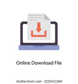 Online Download Datei Vektor Flach Symbole. Einfache Stockillustration