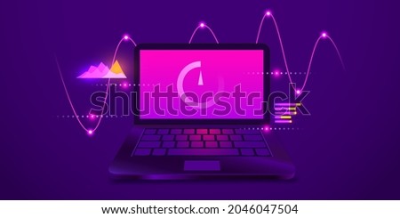 Online downloading and uploading speed test, website loading speed web template, internet speed check. Vector illustration