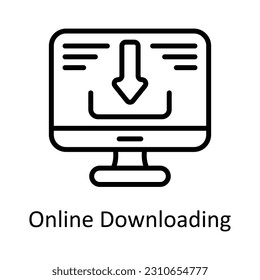Online Downloading  Vector  outline Icon Design illustration. User interface Symbol on White background EPS 10 File