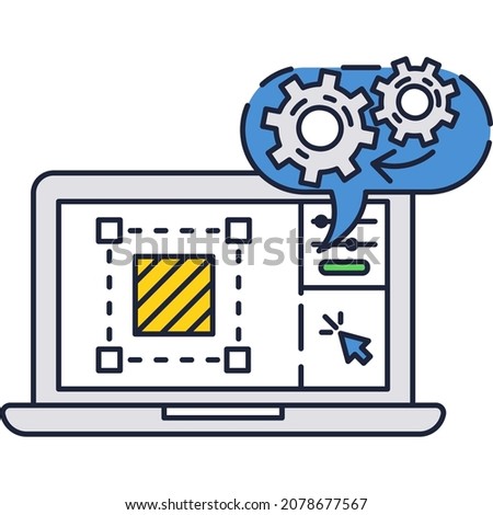 Online drawing lesson design education icon. Art class vector. Professional distance school courses for creative draft learning