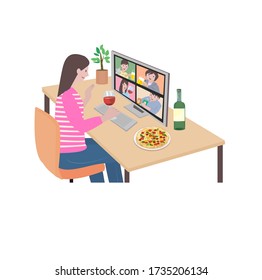 Online drinking party during self isolation.