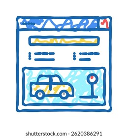 on-line condução escola lição doodle ícone esboço vetor. on-line condução escola sinal de lição. ilustração símbolo isolado