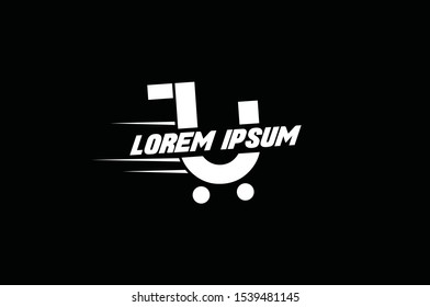 Online E commerce Shopping cart Logo design vector icon symbol