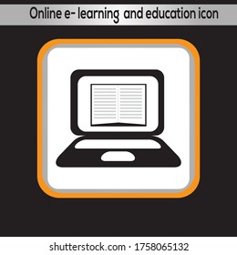 Online e- learning  and education icon. vector graphics