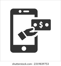 Online earn icon, Vector Graphics