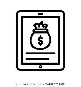  Online Earning line icon , vector, pixel perfect, illustrator file 