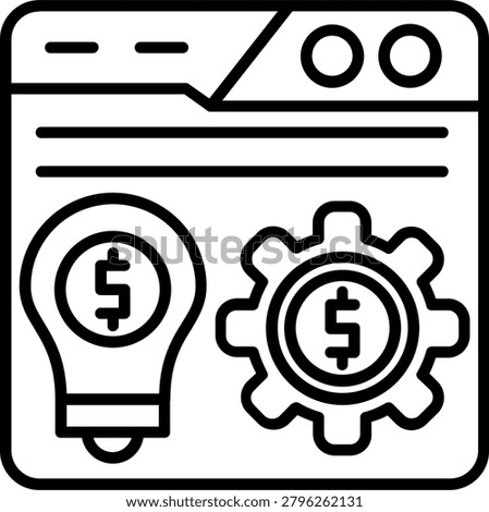Online Earning Website Line Icon Vector Design
