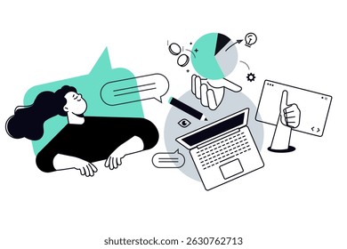 Ganhos online. Ilustração vetorial para banner da web, banner de mídia social, apresentação de negócios, material de marketing.