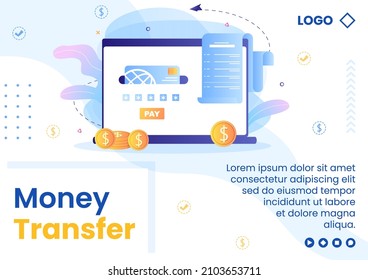 Online E-Banking App, Wallet or Bank Credit Card Brochure Template Flat Illustration Editable of Square Background for Transfer and Payment Social Media