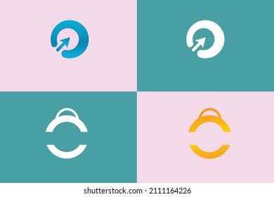 Online Ecommerce "O" Letter logo design Simple iconic modern design