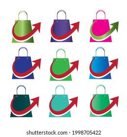 tienda en línea de ecommerce, conjunto de logotipos de tienda en línea