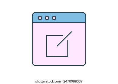 Online Editor icon. icon related to edit tool. suitable for web site, app, user interfaces, printable etc. flat line icon style. simple vector design editable