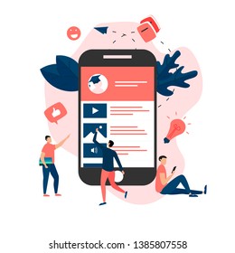 Online education app. E-learning concept
