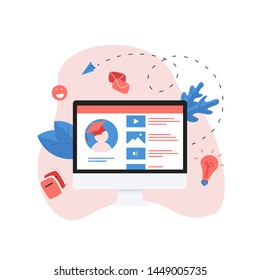 Online education app. E-learning concept	