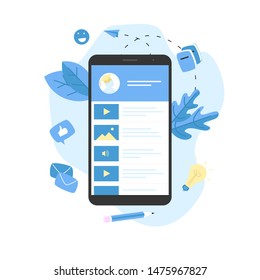 Online education app. E-learning concept.	