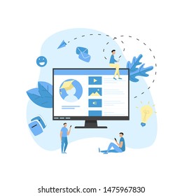 Online education app. E-learning concept.	