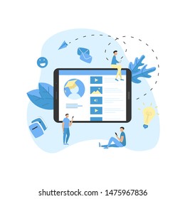 Online education app. E-learning concept.	