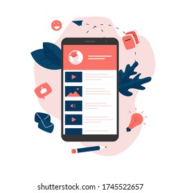 Online education app. E-learning concept.	

