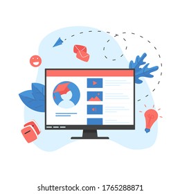 Online education app. E-learning concept.