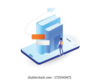 Online Education, Back to school, books, education and research concept