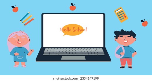Online education. Back to school. Concept of Online education