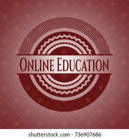Online Education badge with red background