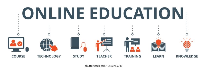 Online Education Banner Web Icon Vector Stock Vector (Royalty Free ...