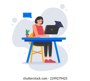 Online education banner web page design 